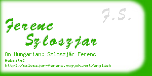 ferenc szloszjar business card
